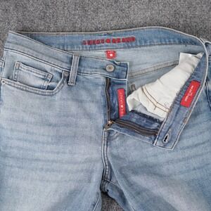 Lucky Brand Sweet Mid Rise Straight Jeans Womens 8/29 Light Blue Raw Hem Denim